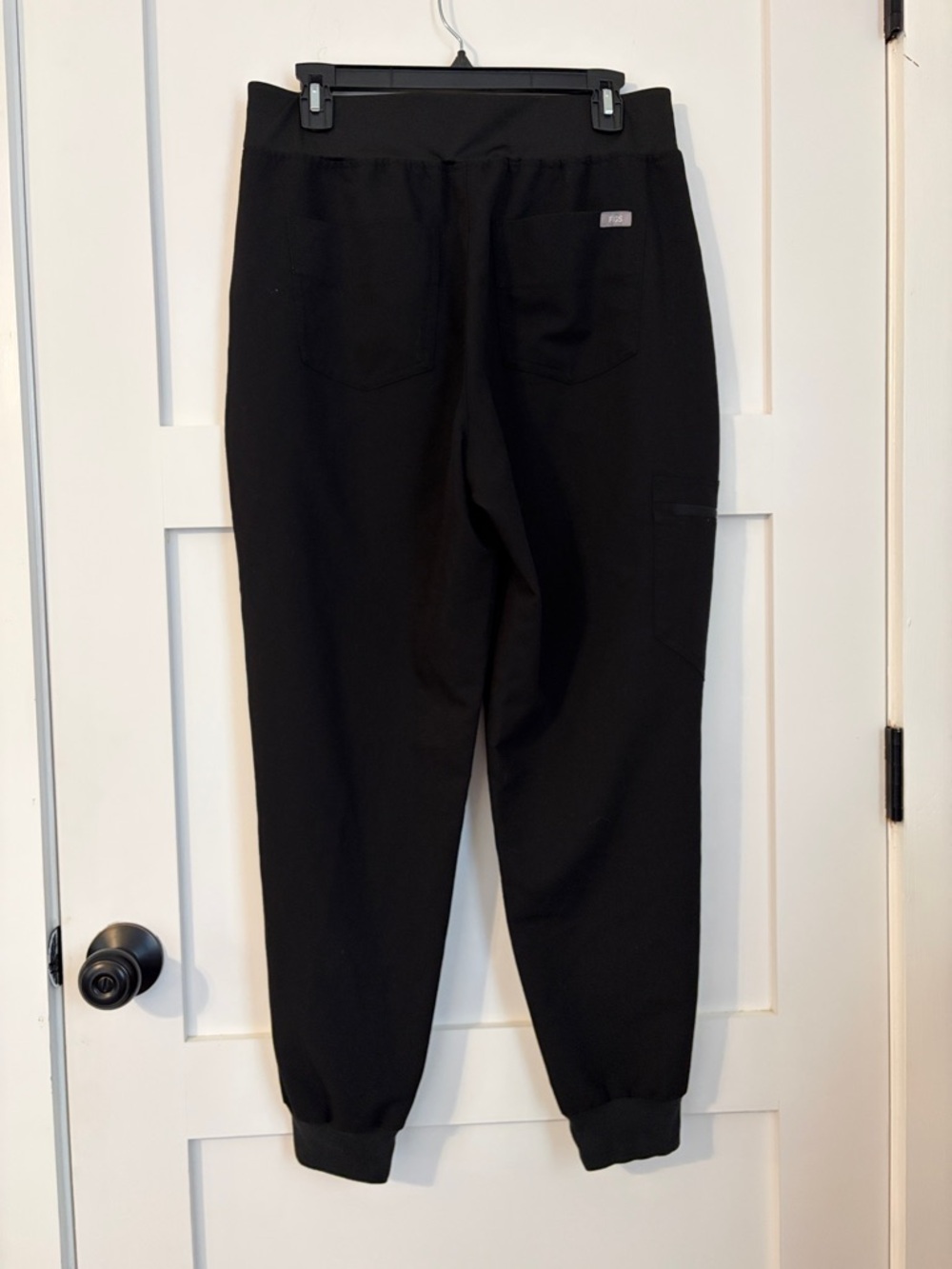 Figs Black Jogger Pants with Light Gray Drawstring - Picture 2 of 3